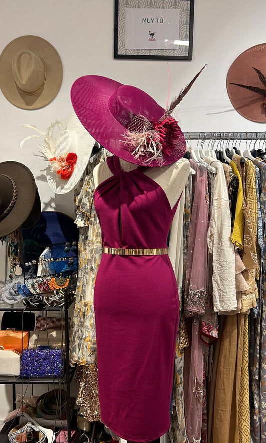 Vestido midi, escote nudo